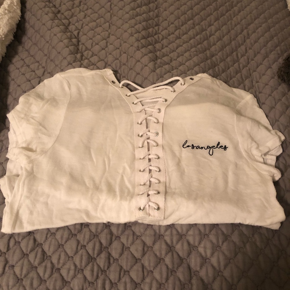 LA Hearts Los Angeles Lace-Up Tee